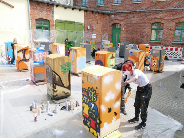 Graffiti-Aktion am 30. April 2022, Foto: Stadtreinigung Leipzig