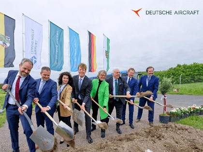 Deutsche Aircraft setzt Spatenstich für den Bau einer Flugzeug-Montagelinie am Flughafen Leipzig/Halle