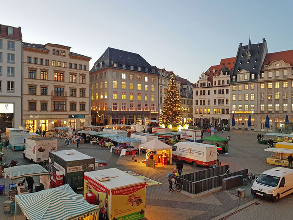 Leipziger Wochenmarkt auf dem Marktplatz, Foto: Marktamt/ag
