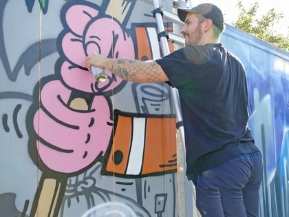 Wandverschönerungen auf dem Betriebsgelände der Stadtreinigung Leipzig