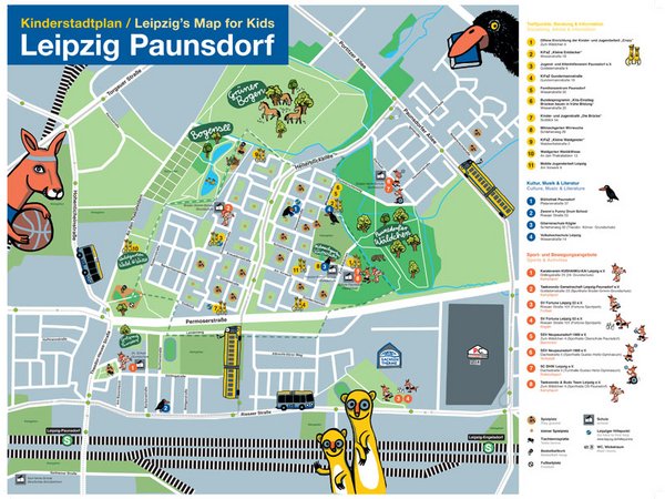 Kinderstadtplan für Paunsdorf, Copyright: Kinder- und Jugendbüro – Projekt des Deutschen Kinderschutzbund Leipzig e.V.)