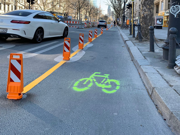 Pop-up-Bikelane, Foto: Ökolöwe