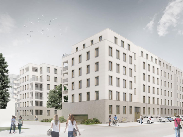 LWB Neubauvorhaben Bernhard-Göring-Straße, Visualisierung: Peter Zirkel GvA, Dresden
