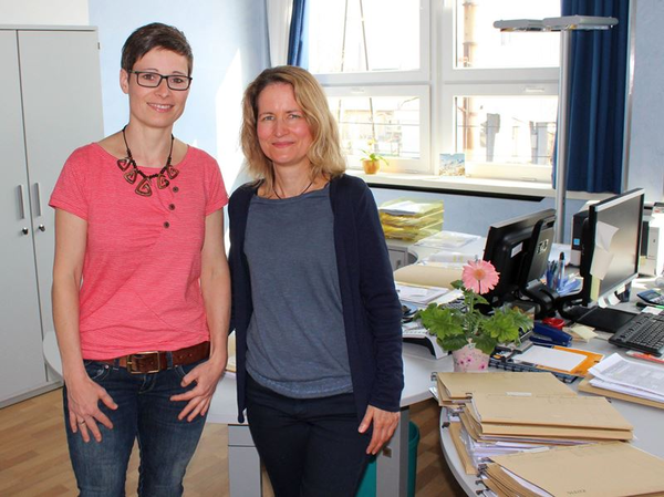Sozialarbeiterinnen der WG Lipsia eG Isabell Bergmann und Karin Bauer (v.l.n.r.) 