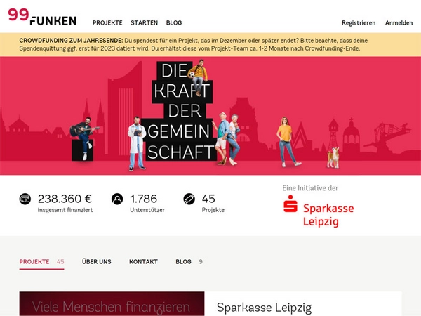 Crowdfunding-Plattform „99 Funken“