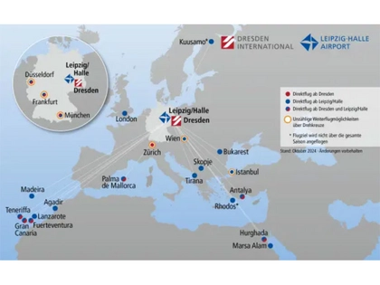 Winterflugplan 2024: Ab Leipzig/Halle und Dresden zu Urlaubszentren und Drehkreuzen
