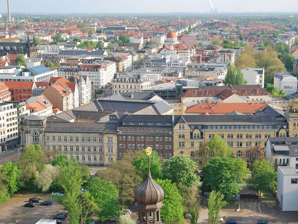 Leipzig von oben: Blick vom Turm des Neuen Rathauses, Foto: Stadt Leipzig
