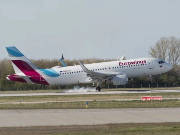 Eurowings am Flughafen Leipzig/Halle, Foto: Uwe Schoßig