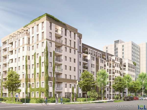 LWB Neubau an der Johannisallee: Visualisierung ARGE ICL Ingenieur Consult_Mann und Schott Architekten, Quelle: LWB