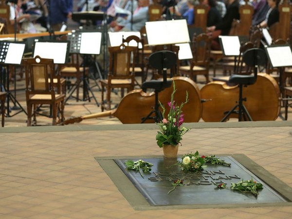 Bach-Grab in der Leipziger Thomaskirche, Foto: Gert Mothes