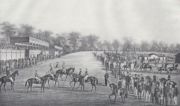 Eröffnungsrennen der Galopprennbahn Scheibenholz am 14. September 1867.