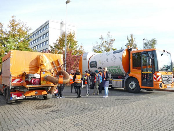 Drehtrommelfahrzeug für Bioabfälle, Foto: Stadtreinigung Leipzig
