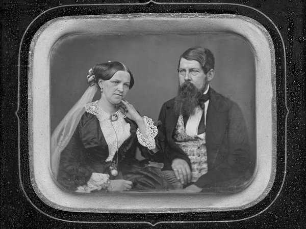 Daguerreotypie eines Paares von Bertha Wehnert-Beckmann, vermutlich 1859, Inventar-Nr.: F/2680/2003, Foto: Stadtgeschichtliches Museum Leipzig 