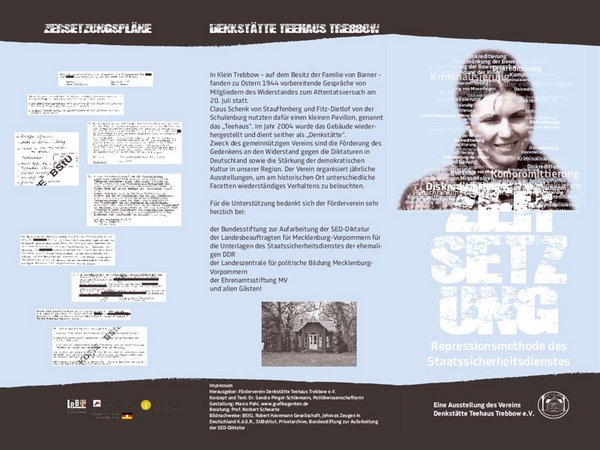 Zersetzung. Repressionsmethode des Staatssicherheitsdienstes, Flyer: Stasi-Unterlagen-Archiv Leipzig