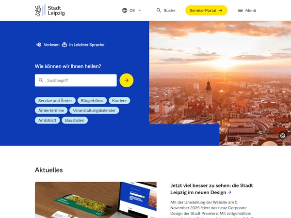 Die Stadt Leipzig im neuen Design