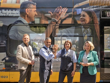 LVB-Jobbahn für Interessierte auf Tour durch Leipzig