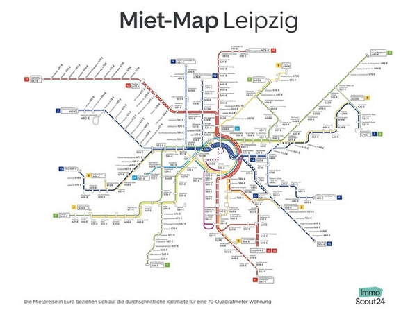 Miet-Map für Leipzig, Grafik: ImmoScout24