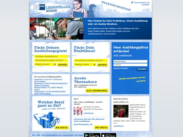 IHK Lehrstellenbörse im Internet