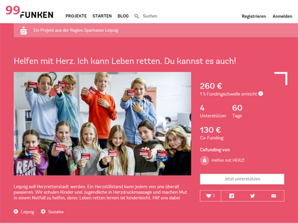 Initiative Herzretter Leipzig startet Crowdfunding-Aktion auf „99 Funken“