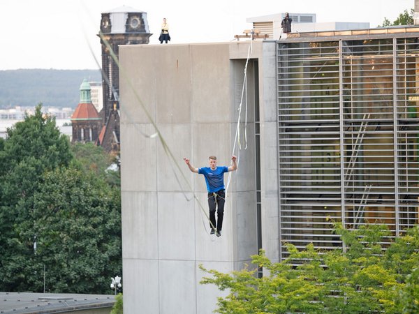 Ruben Langer auf der Highline, Foto: Ruben Langer