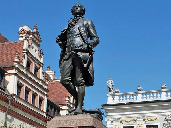 Goethe-Denkmal auf dem Naschmarkt in Leipzig, Foto: Andreas Schmidt