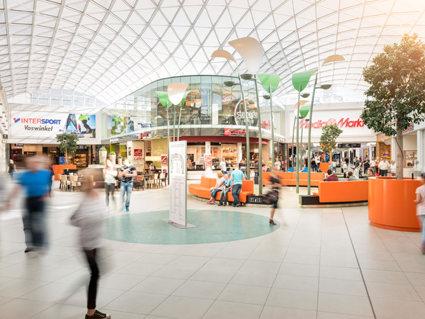 Der P.C. CENTER RUN führt durch alle vier Etagen der Parkhausspindel und die Shopping Mall, Foto: Paunsdorf Center