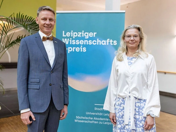 Prof. Dr.-Ing. Alexander Stahr (HTWK Leipzig) und Prof. Dr. Antje Körner (Universität Leipzig), Foto: Christian Hüller