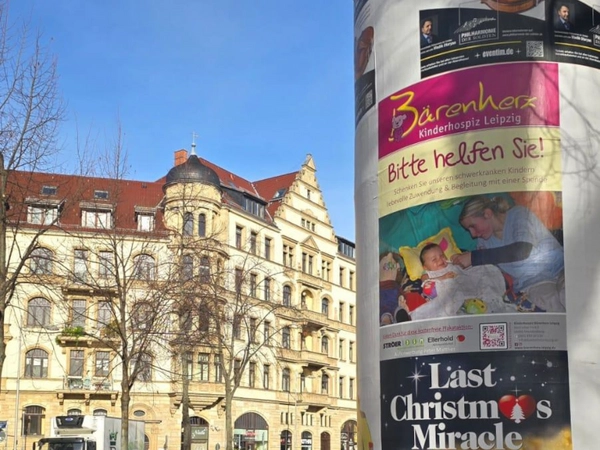 Plakataktion macht auf Spendenbedarf des Kinderhospizes Bärenherz aufmerksam, Foto: Kinderhospiz Bärenherz Leipzig
