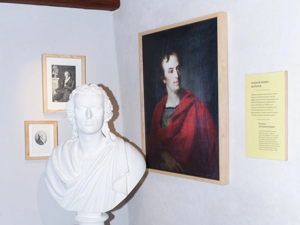 Ludwig van Beethoven, Lithographie von J. Kriehuber nach dem Porträt von J. K. Stieler, um 1870, Inventar-Nr.: K/728/2002. Ausstellungsimpression im Schillerhaus, Foto: Kai Bergmann