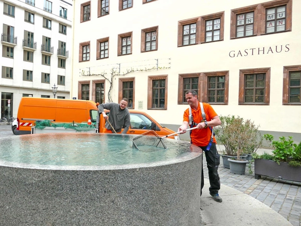 In der Innenstadt plätschert es wieder, Foto: Stadtreinigung Leipzig