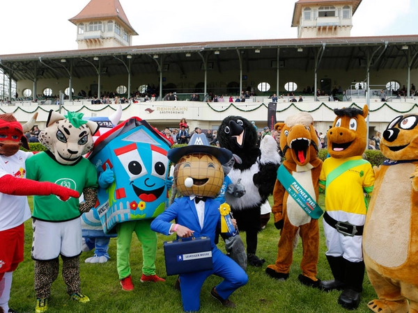 Maskottchenrennen: Zwölf Leipziger Glücksbringer messen sich im sportlichen Wettkampf um den Titel schnellstes Maskottchens Leipzigs, Foto: Scheibenholz