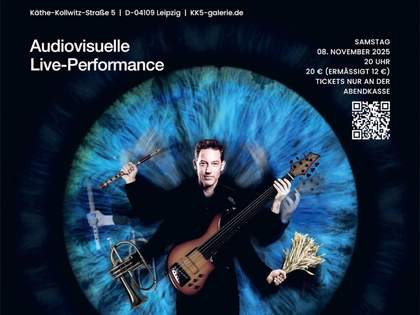 Audiovisuelle Live-Performance von Daniel Thiemes FIVE ELEMENTS in der Leipziger Galerie KK5