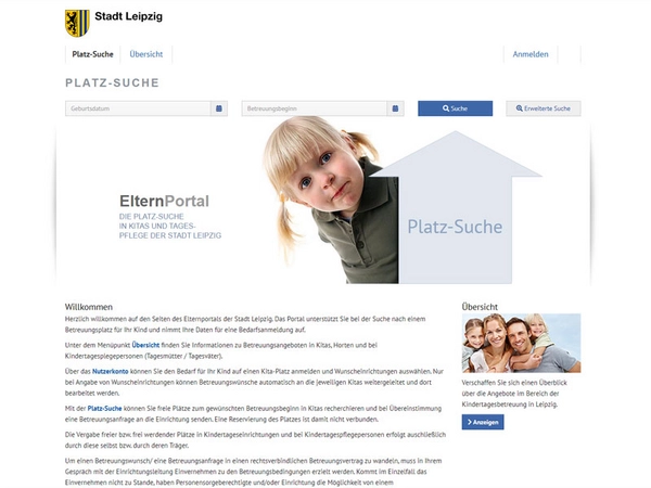 Platztauschbörse im Leipziger Kitaplatzportal