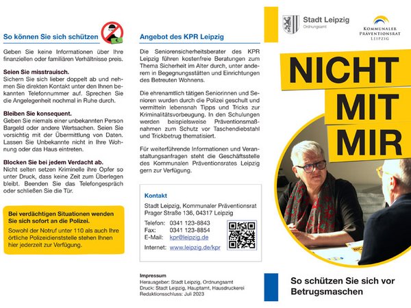 Neu entwickeltes Faltblatt der Kommunale Präventionsrat (KPR) Leipzig