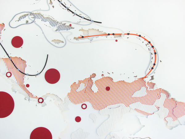 Alex Hernández-Dueñas & Ariamna Contino, BACK VOYAGE, Grafik, Handgeschnittenes Papier, säurefrei, Canson 200 Gramm, 72 x 72 cm, 2023