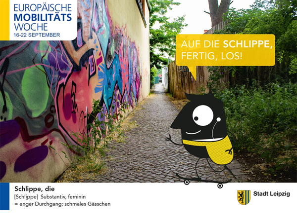 Postkarte: Europäische Mobilitätswoche, Foto: Stadt Leipzig