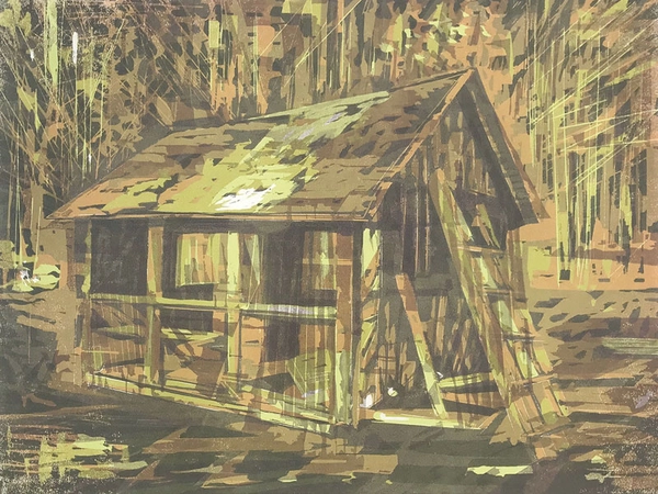 Stephanie Marx, Aus der Serie hortus secretus, 2020, Holzschnitt, 60x45, Foto: Stephanie Marx