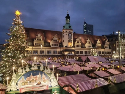 Hoher Besuch zur Eröffnung des Leipziger Weihnachtsmarktes 2023
