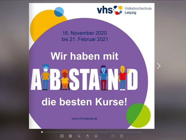 Das neue digitale Programm der Volkshochschule Leipzig zum Durchblättern