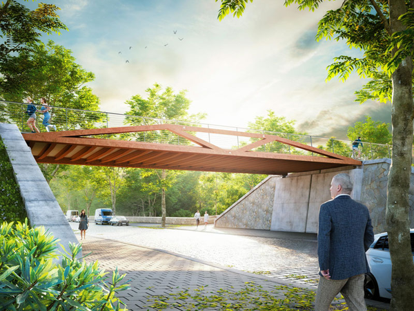 Parkbogen Ost: Stadt Leipzig baut neue Brücke über Eisenbahnstraße, Visualisierung: KHP Leipzig