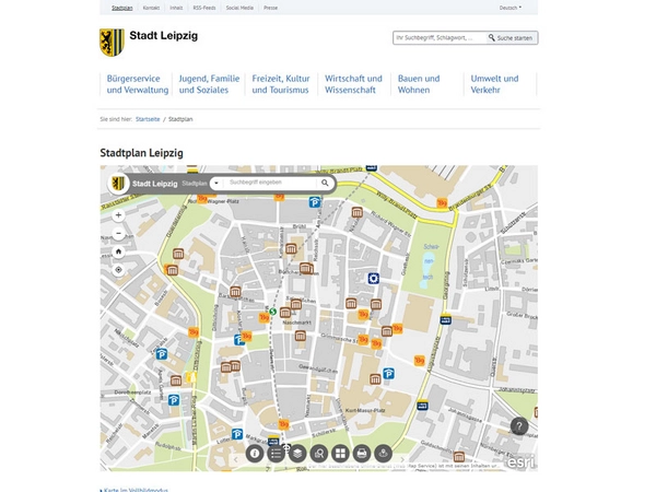 Offizieller digitaler Stadtplan auf leipzig.de/stadtplan
