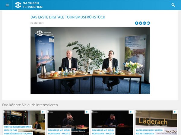 Tourismusfrühstück Digital per Livestream bei Sachsen Fernsehen