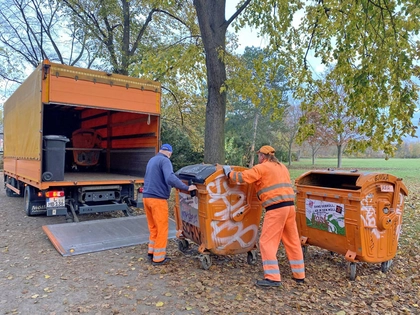 Stadtreinigung Leipzig baut Parkcontainer ab