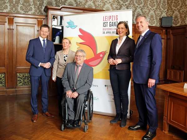 Michael Kretschmer, Veronika Petzold, Horst Wehner, Dr. Skadi Jennicke, und Christian Wulff, Foto: Nathalie Hempel