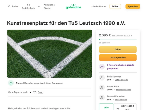 Spendenkampagne auf GoFundMe