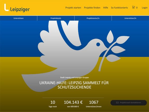 Ukraine-Hilfe: Leipziger Spenden-Aktion knackt Marke von 100.000 Euro: leipziger-crowd.de/ukraine-hilfe