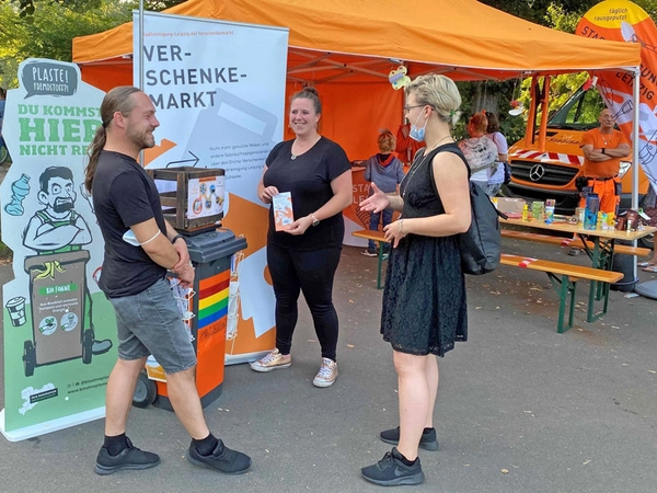 Stand der Stadtreinigung Leipzig bei der Leipziger Ökofete 2021, Foto: Stadtreinigung Leipzig