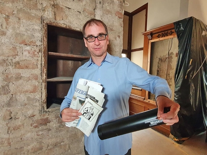 Sanierungsarbeiten im ersten Obergeschoss Altes Rathaus des Stadtgeschichtlichen Museums Leipzig gehen weiter voran