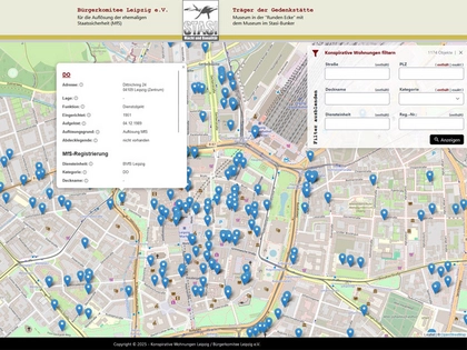 Interaktiver digitaler Stadtplan zu den geheimen Stasi-Objekten in Leipzig wurde überarbeitet