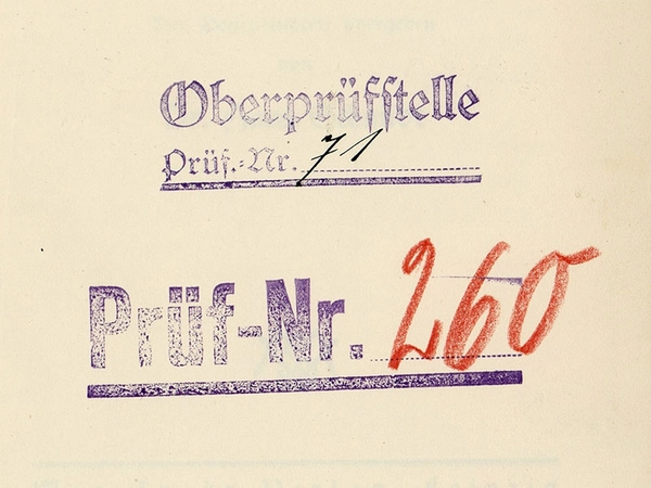 Stempel der Oberprüfstelle, Foto: Deutsche Nationalbibliothek